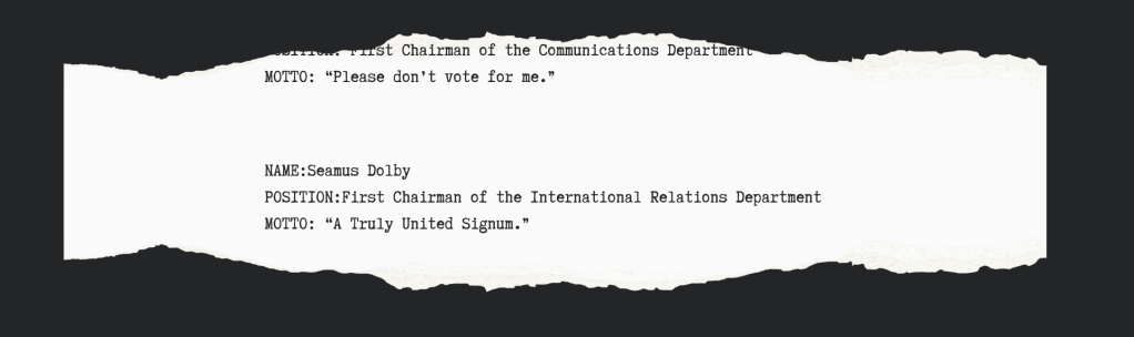 Seamus Dolby, First Chairman of the International Relations Department of Ophiuchus
Motto: “A Truly United Signum.”